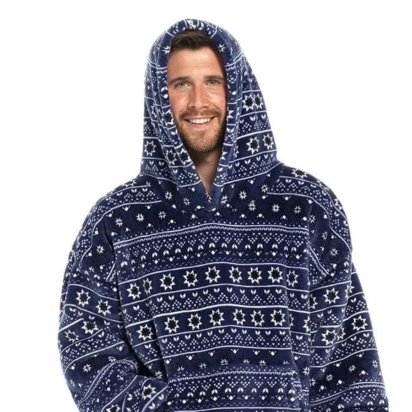 LAND’S END blue christmas soft sweater p26-04 - Picture 1 of 8